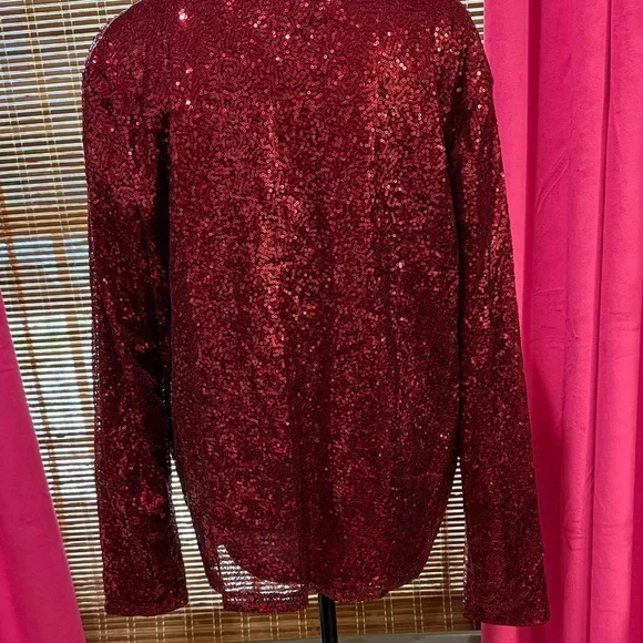 Women’s XL - Sequin V-Neck Red  Top - Picture 4 of 4
